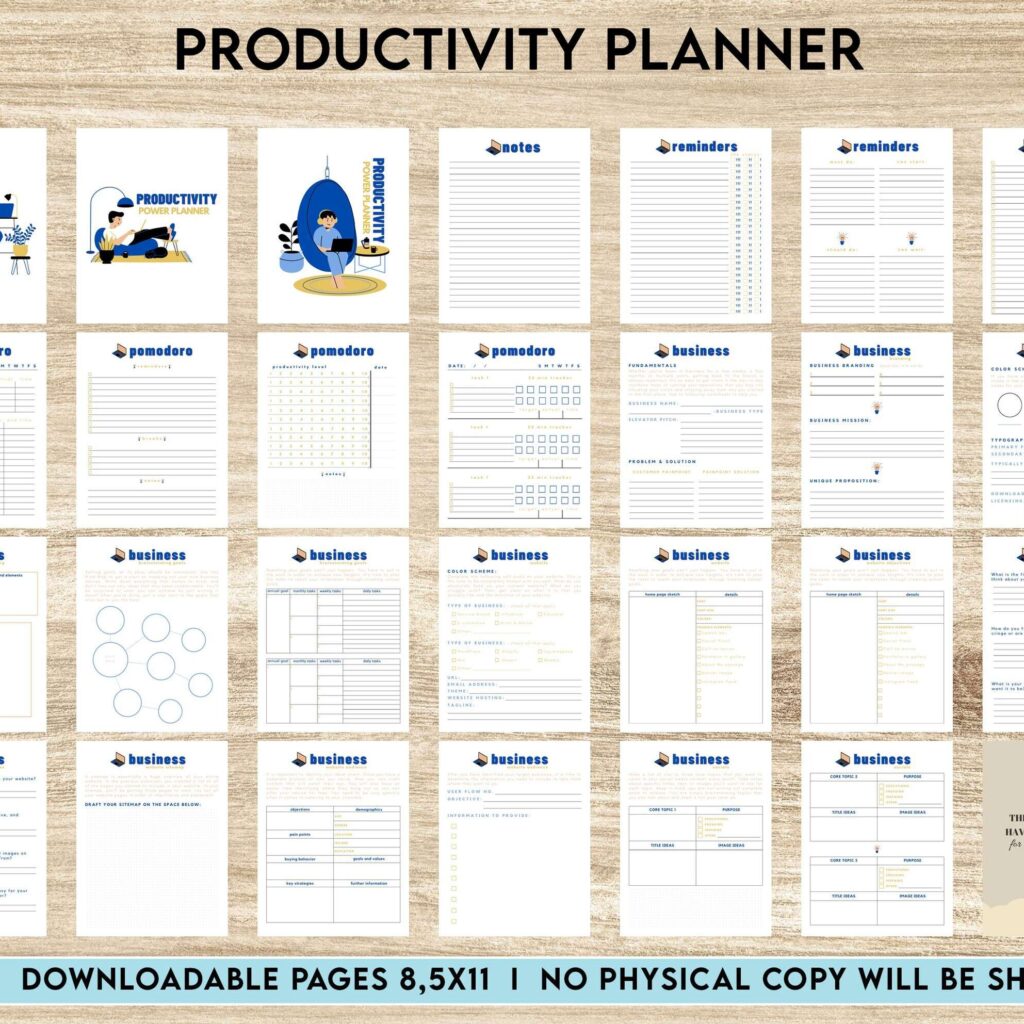 Productivity Planner,daily schedule,daily to do, productivity tracker, Business planner Canva Editable Templates 8,5×11 inch, KDP interior