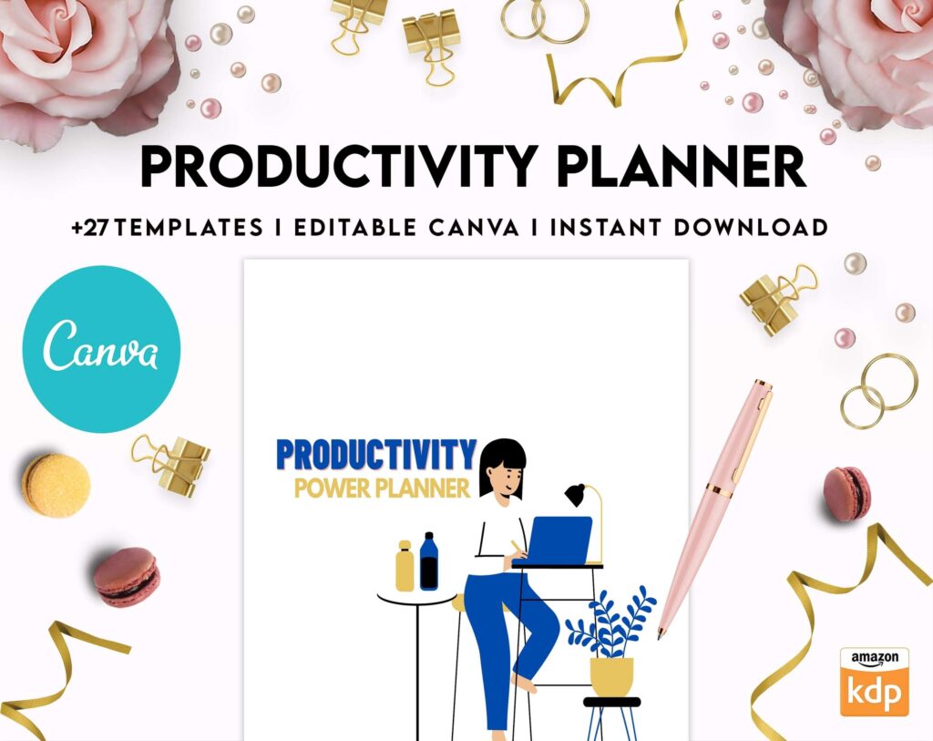 Productivity Planner,daily schedule,daily to do, productivity tracker, Business planner Canva Editable Templates 8,5×11 inch, KDP interior
