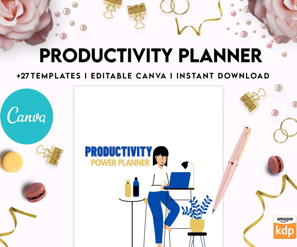Productivity Planner,daily schedule,daily to do, productivity tracker, Business planner Canva Editable Templates 8,5×11 inch, KDP interior
