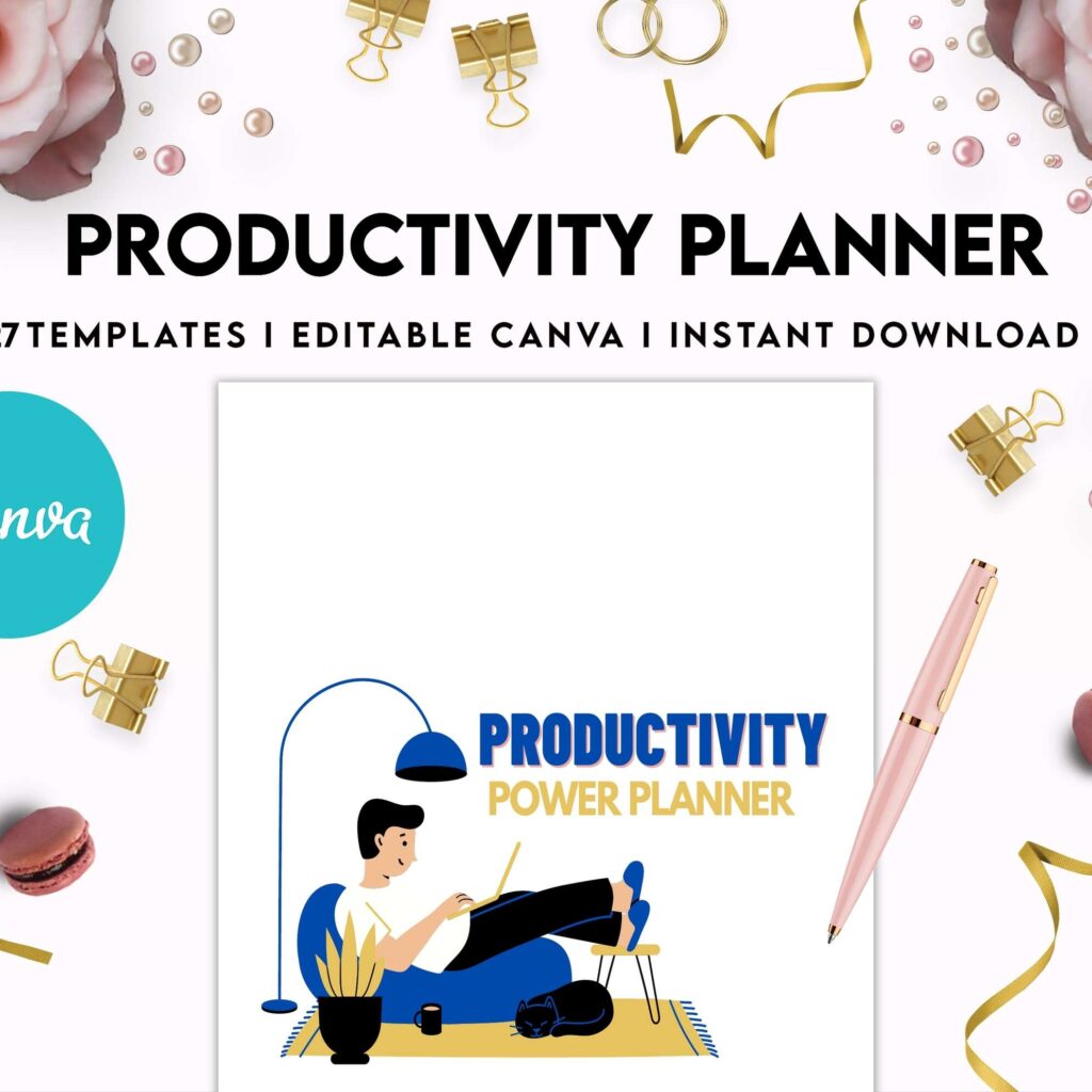 Productivity Planner,daily schedule,daily to do, productivity tracker, Business planner Canva Editable Templates 8,5×11 inch, KDP interior