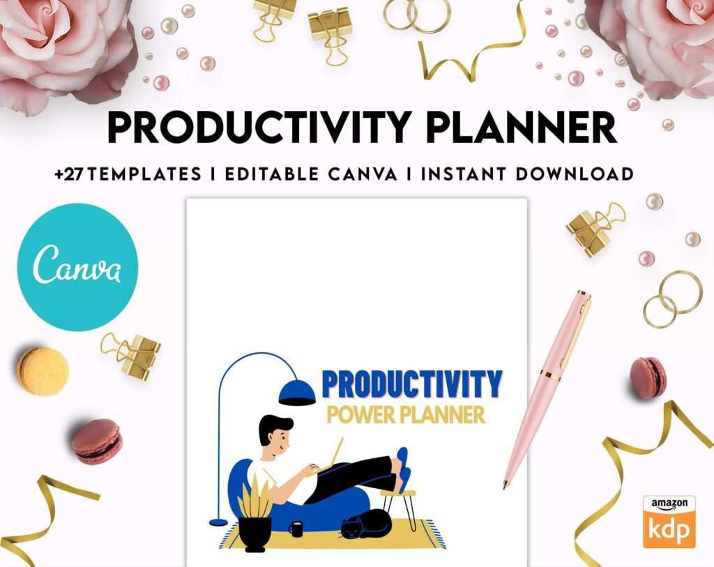 Productivity Planner,daily schedule,daily to do, productivity tracker, Business planner Canva Editable Templates 8,5×11 inch, KDP interior