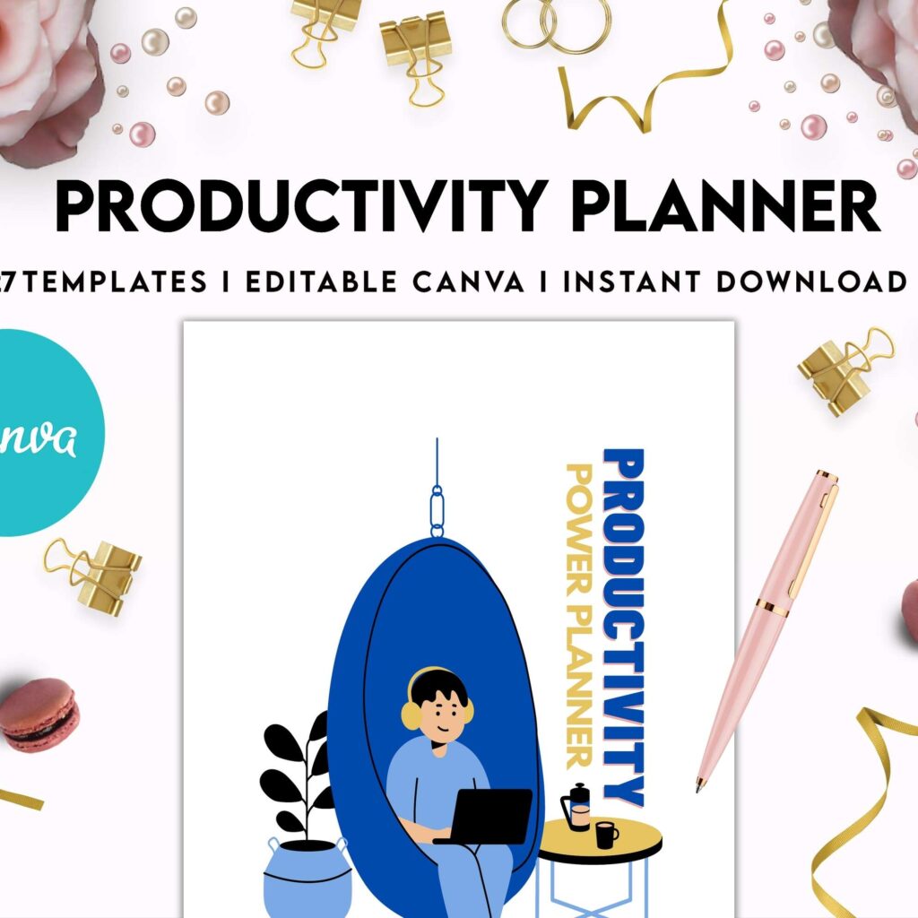 Productivity Planner,daily schedule,daily to do, productivity tracker, Business planner Canva Editable Templates 8,5×11 inch, KDP interior