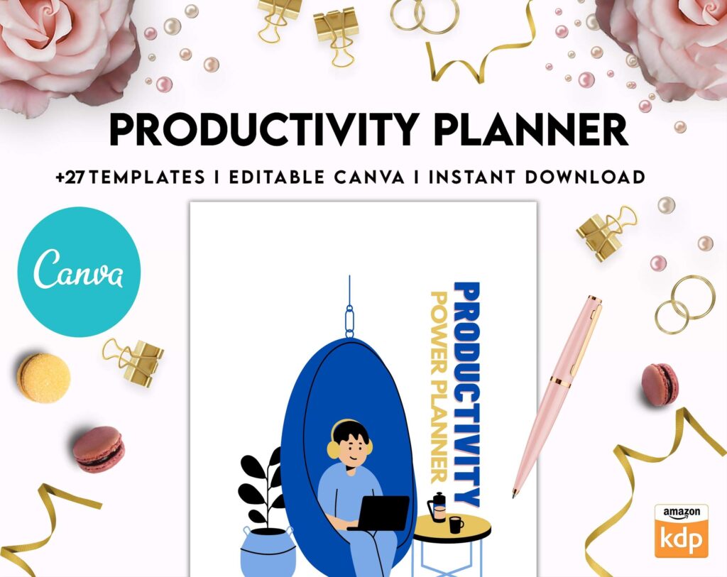Productivity Planner,daily schedule,daily to do, productivity tracker, Business planner Canva Editable Templates 8,5×11 inch, KDP interior