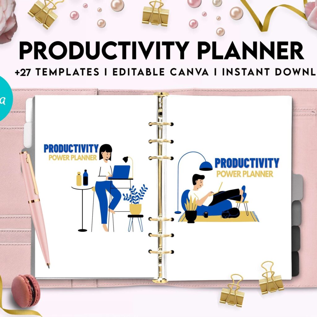 Productivity Planner,daily schedule,daily to do, productivity tracker, Business planner Canva Editable Templates 8,5×11 inch, KDP interior
