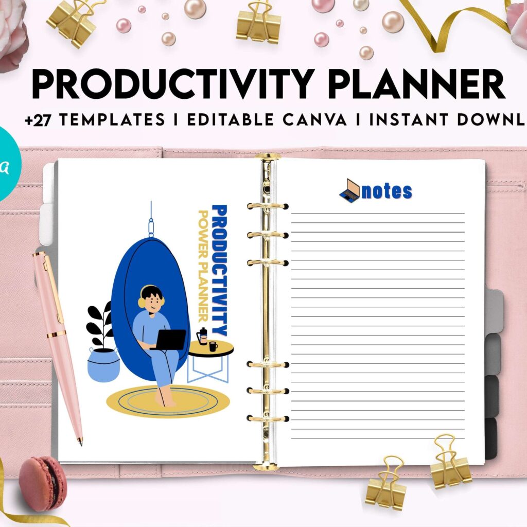 Productivity Planner,daily schedule,daily to do, productivity tracker, Business planner Canva Editable Templates 8,5×11 inch, KDP interior