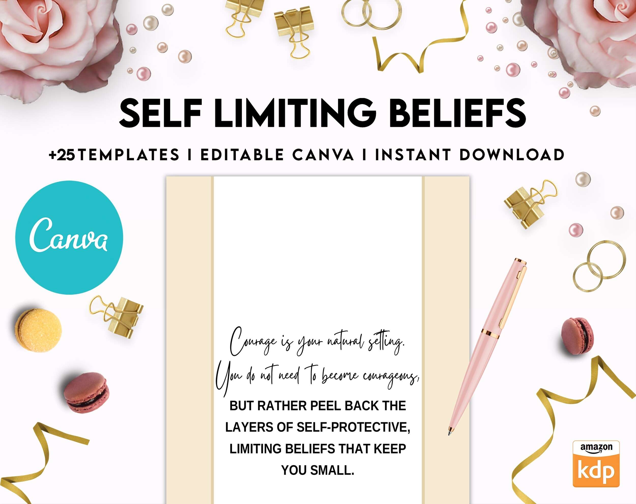 Self Limiting Beliefs, boundaries, self esteem, self confidence Canva Editable Templates 8,5×11 inch, KDP interior Self Limiting Beliefs, boundaries, self esteem, self confidence Canva Editable Templates 8,5×11 inch, KDP interior
