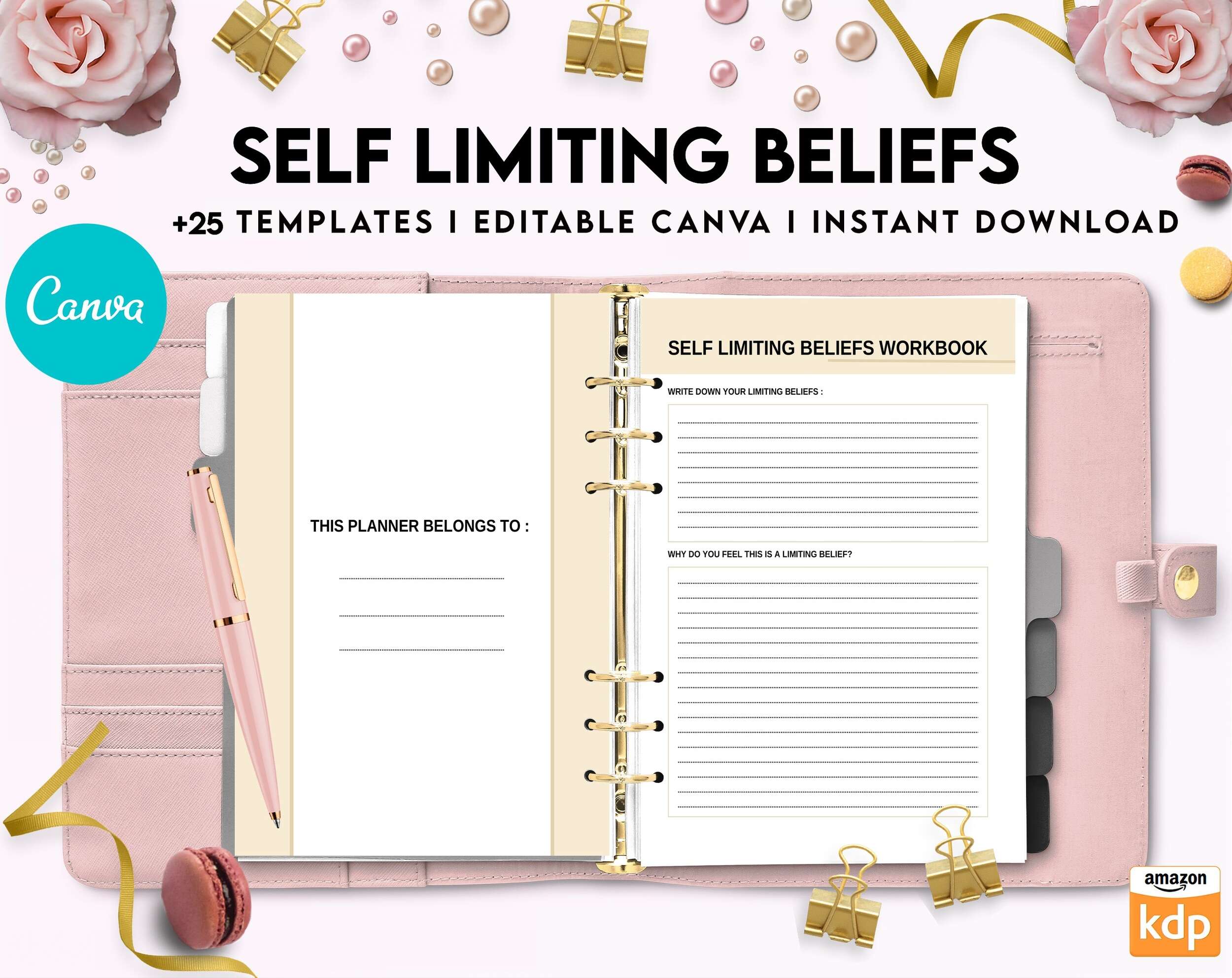 Self Limiting Beliefs, boundaries, self esteem, self confidence Canva Editable Templates 8,5×11 inch, KDP interior Self Limiting Beliefs, boundaries, self esteem, self confidence Canva Editable Templates 8,5×11 inch, KDP interior