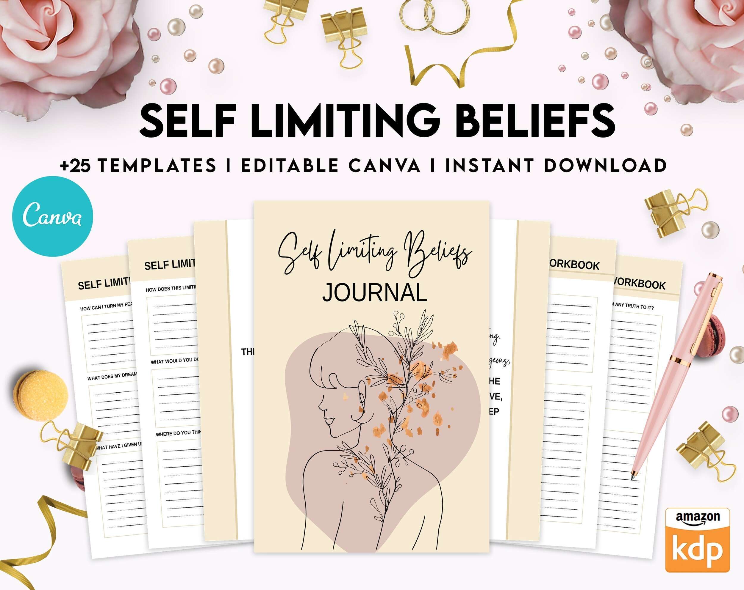 Self Limiting Beliefs, boundaries, self esteem, self confidence Canva Editable Templates 8,5×11 inch, KDP interior Self Limiting Beliefs, boundaries, self esteem, self confidence Canva Editable Templates 8,5×11 inch, KDP interior