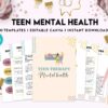 Teen Mental Health, teen therapy journal , teen coping skills, teen Shadow Work, Canva Editable Templates 8,5×11 inch, KDP interior