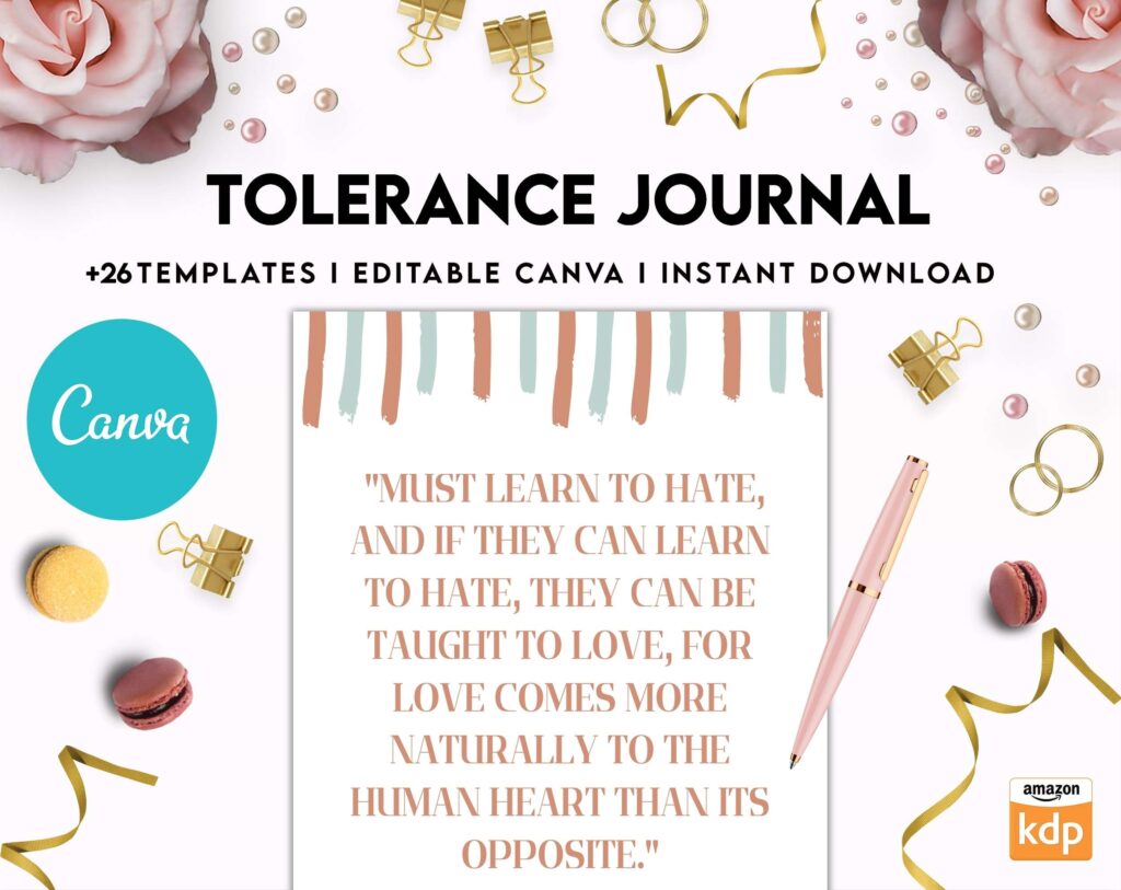 Tolerance Journal, window of tolerance, therapy journal , self discovery, self esteem, Canva Editable Templates 8,5×11 inch, KDP interior