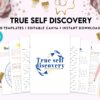 True Self Discovery, self esteem, self love journal , self care journal, manifestation Canva Editable Templates 8,5×11 inch, KDP interior