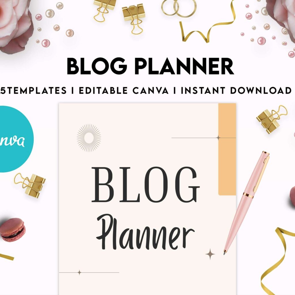 Blog Planner, Planner for blogger, social media Planner, content planner, Canva Editable Templates 8,5×11 inch, KDP interior