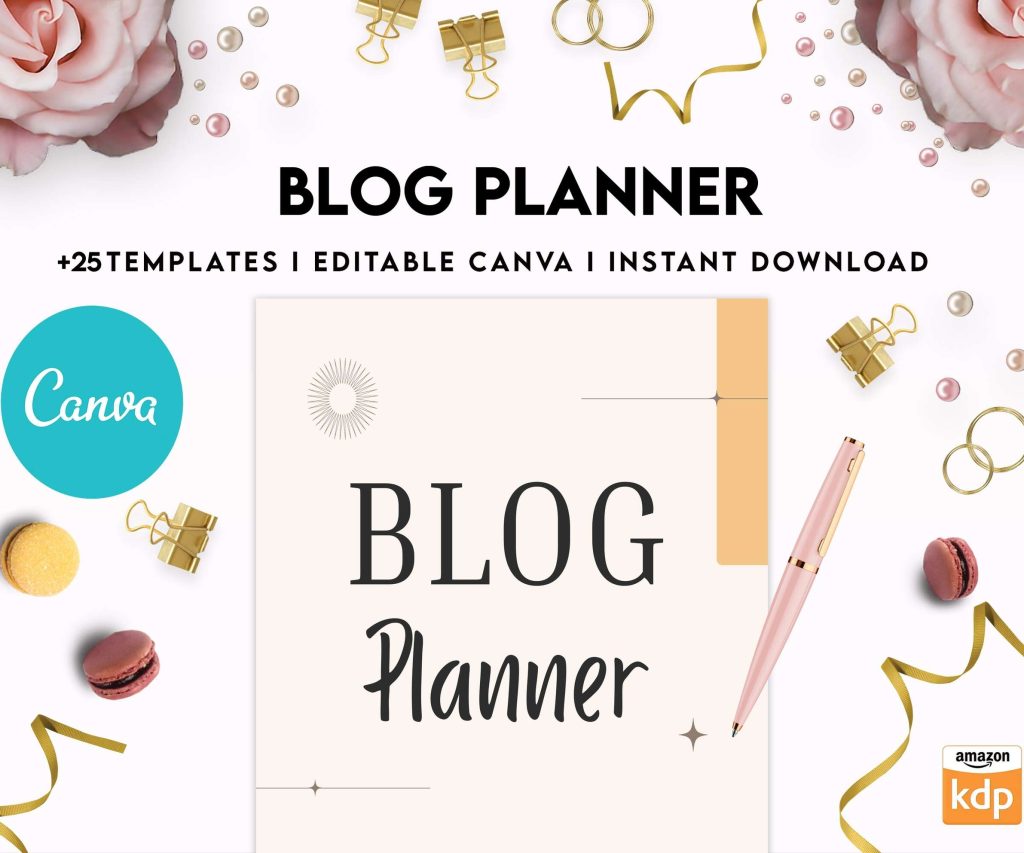 Blog Planner, Planner for blogger, social media Planner, content planner, Canva Editable Templates 8,5×11 inch, KDP interior