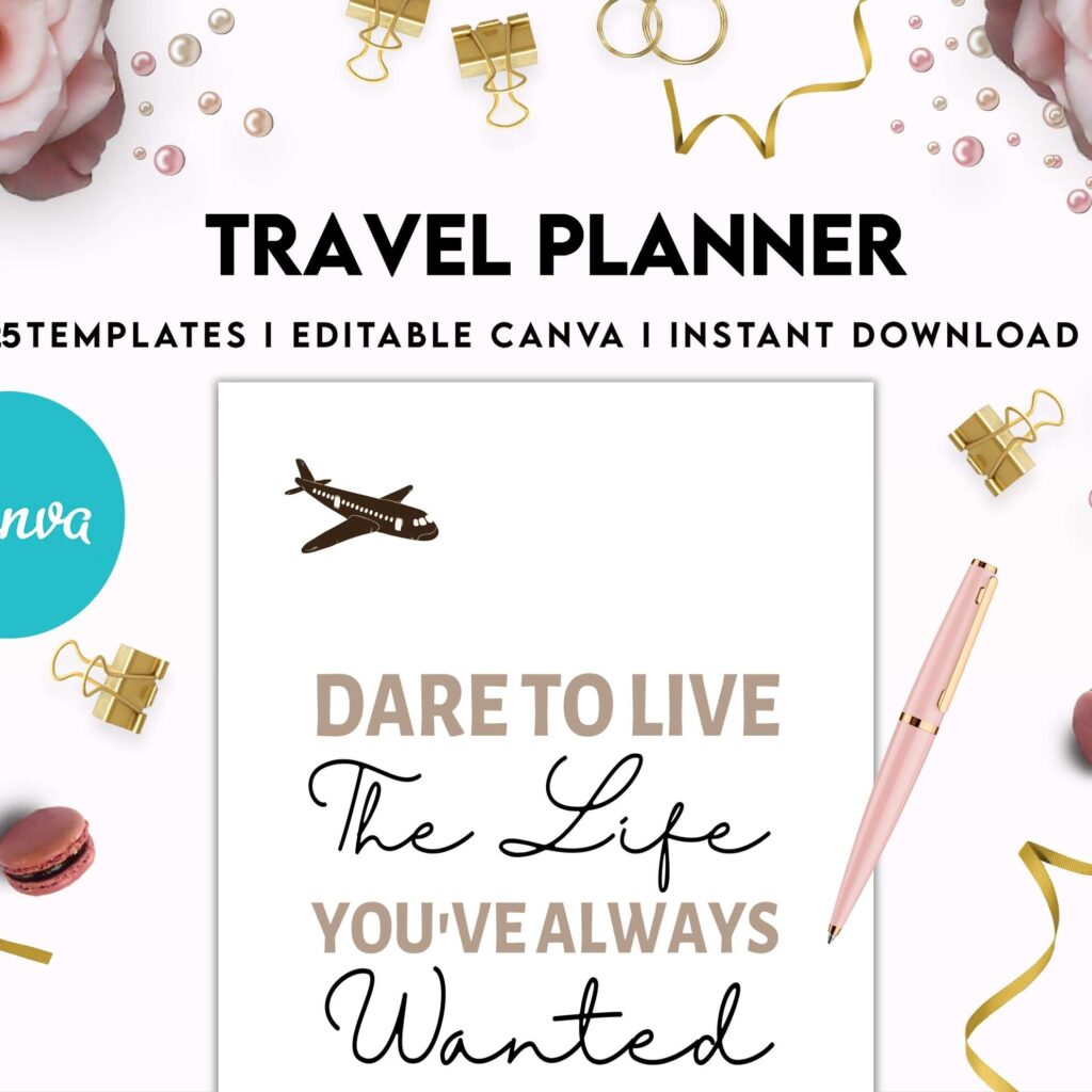 Travel Planner, travel checklist , trip organizer, vacation planner, travel itinerary Canva Editable Templates 8,5×11 inch, KDP interior