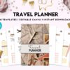 Travel Planner, travel checklist , trip organizer, vacation planner, travel itinerary Canva Editable Templates 8,5×11 inch, KDP interior