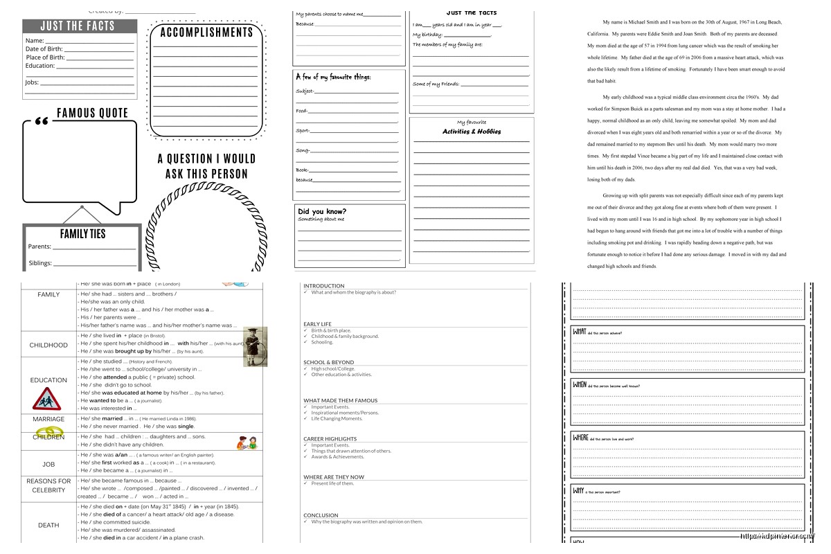 Biography Format: Life Story Writing Standards