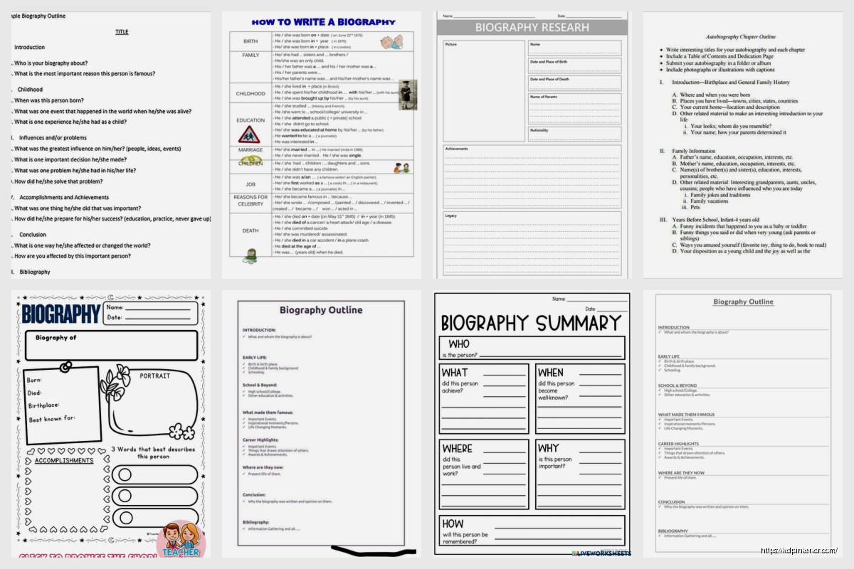 Biography Outline: Life Story Structure