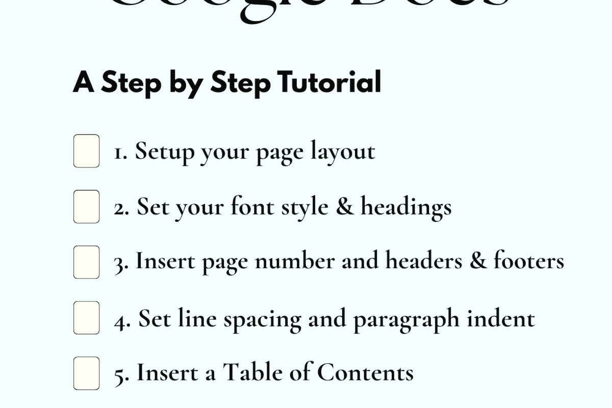 Novel Format Google Docs: Fiction Writing Setup