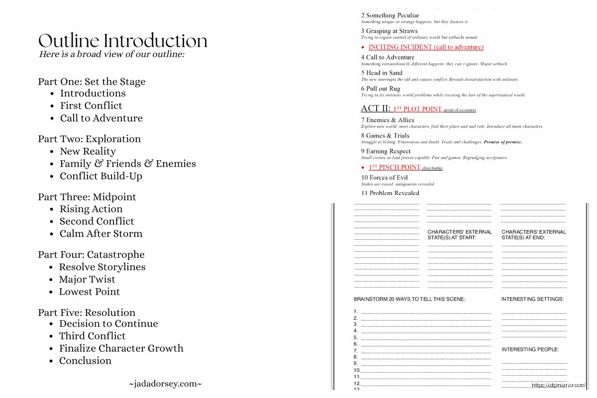 Writing a Book Template: Story Structure Frameworks