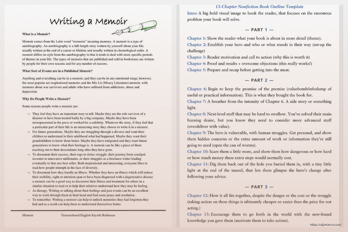 Writing a Memoir Template: Personal Story Guide