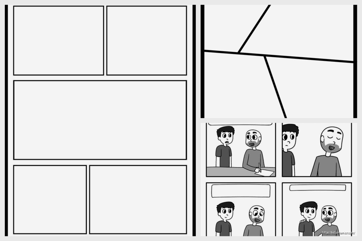 4 Panel Comic Strip Template: Sequential Art Layout