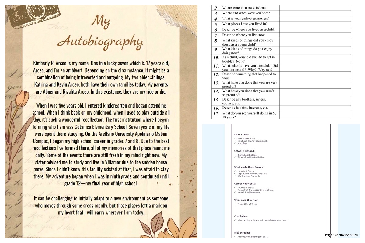 Autobiography Template: Memoir Writing Format