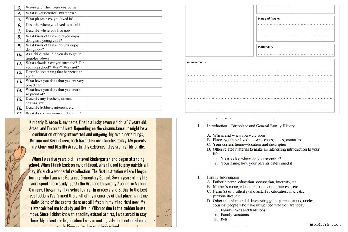 Autobiography Template: Memoir Writing Format