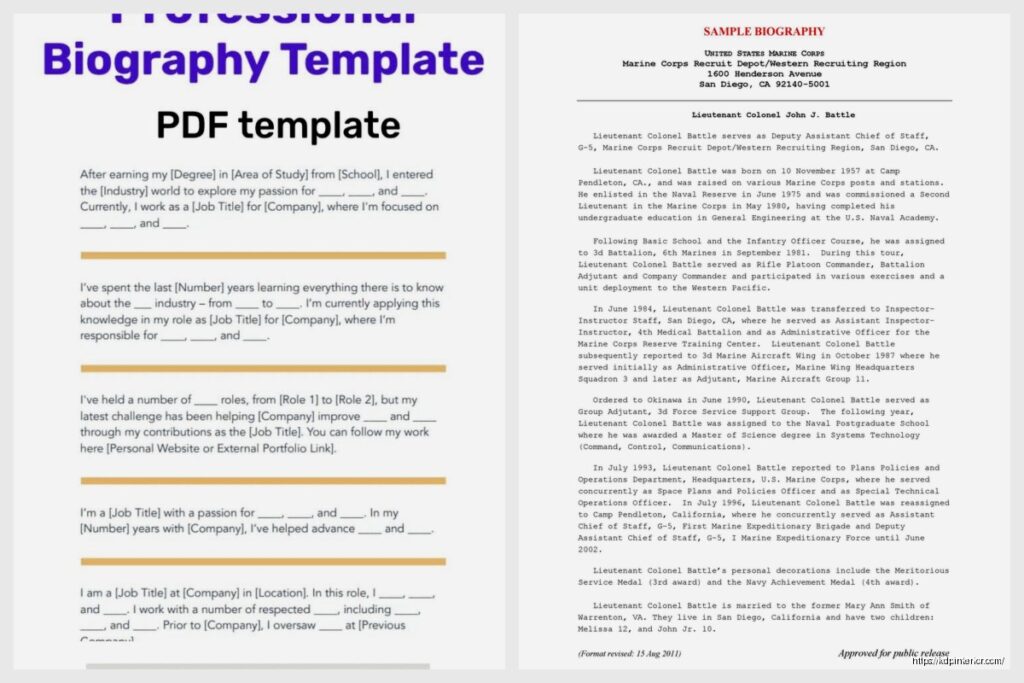 Biographical Text Example Biography Format Example: Sample Life Story KDP Interior