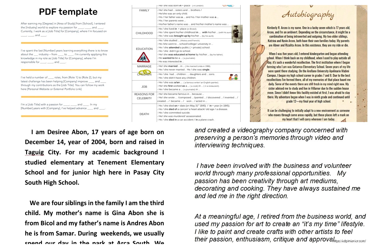 Biography Format Example: Sample Life Story