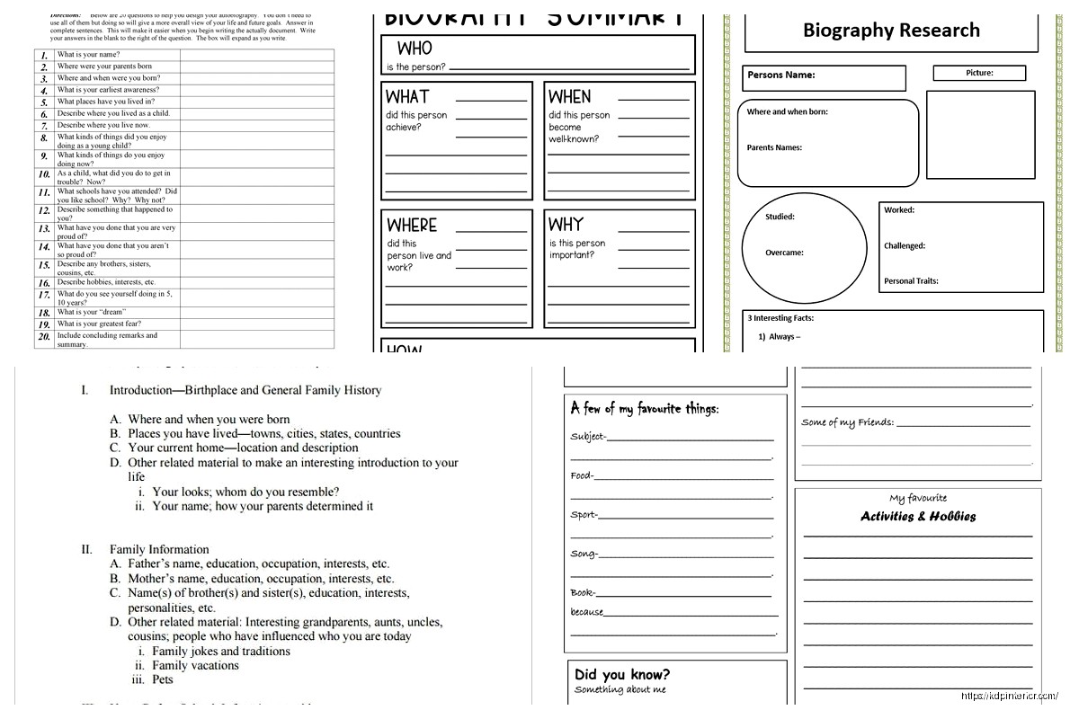 Biography Outline Example: Story Structure Sample