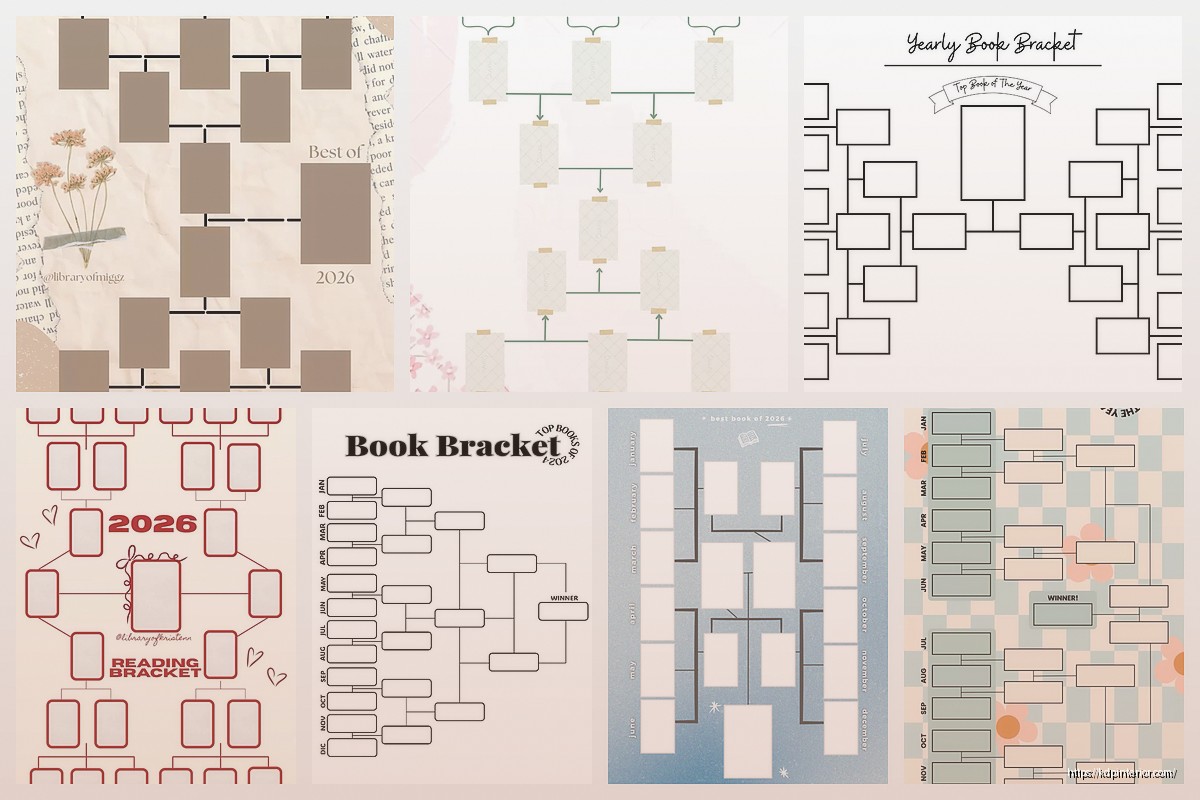 Book Bracket Template: Reading Tournament Organizer