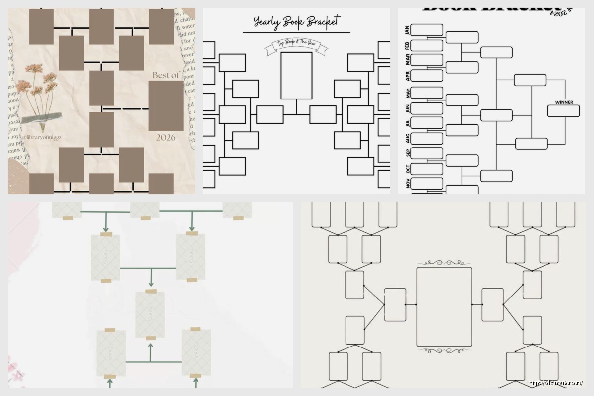 Book Bracket Template: Reading Tournament Organizer