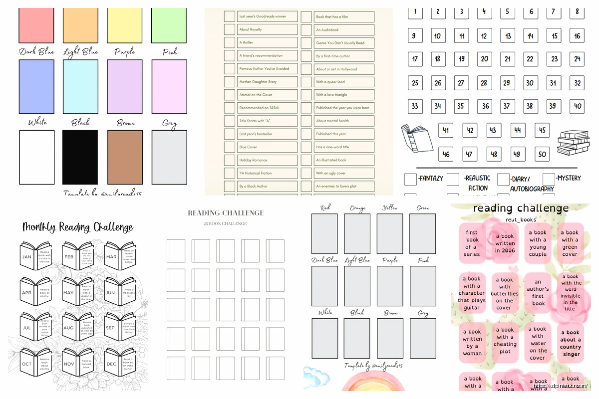 Book Challenge Template: Reading Goal Planner