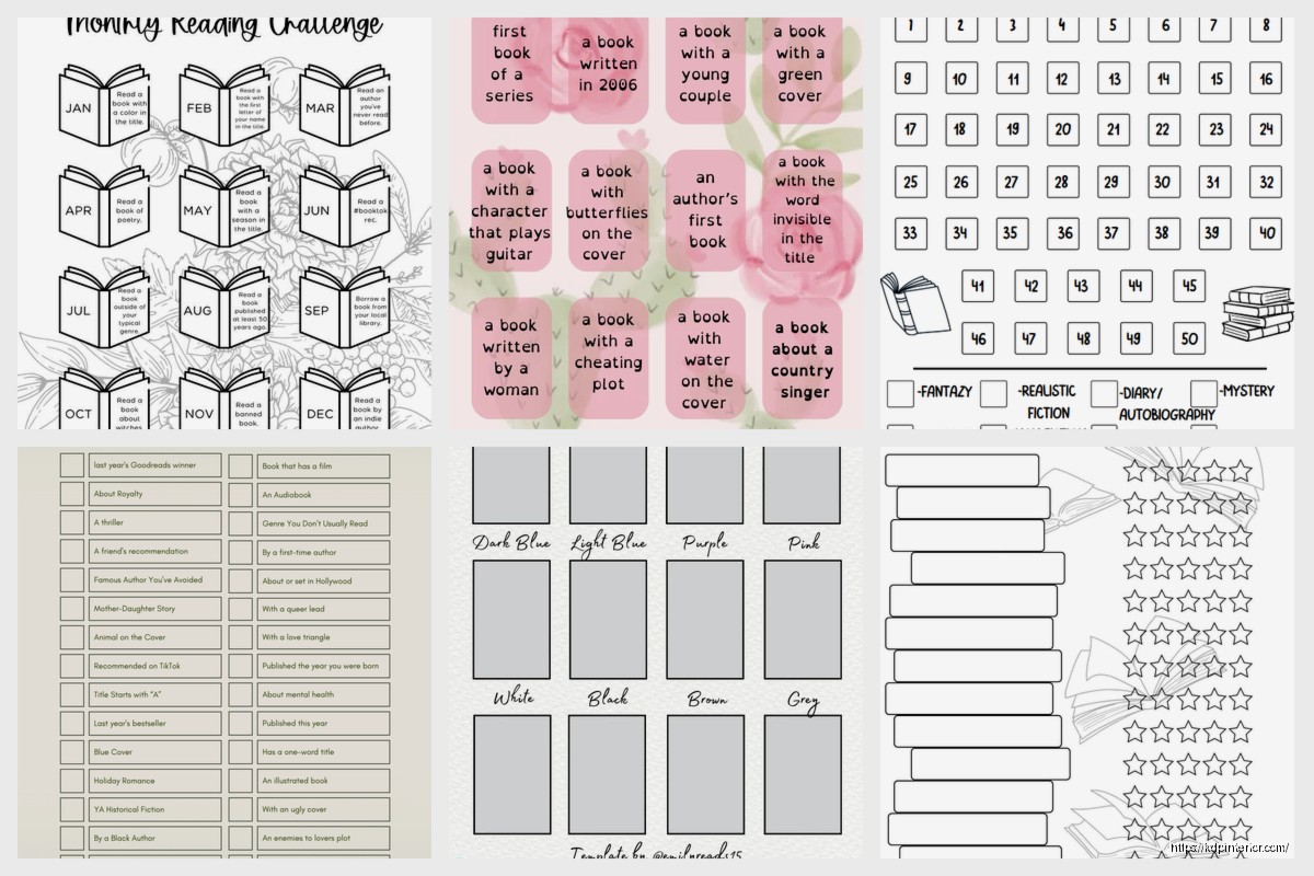 Book Challenge Template: Reading Goal Planner