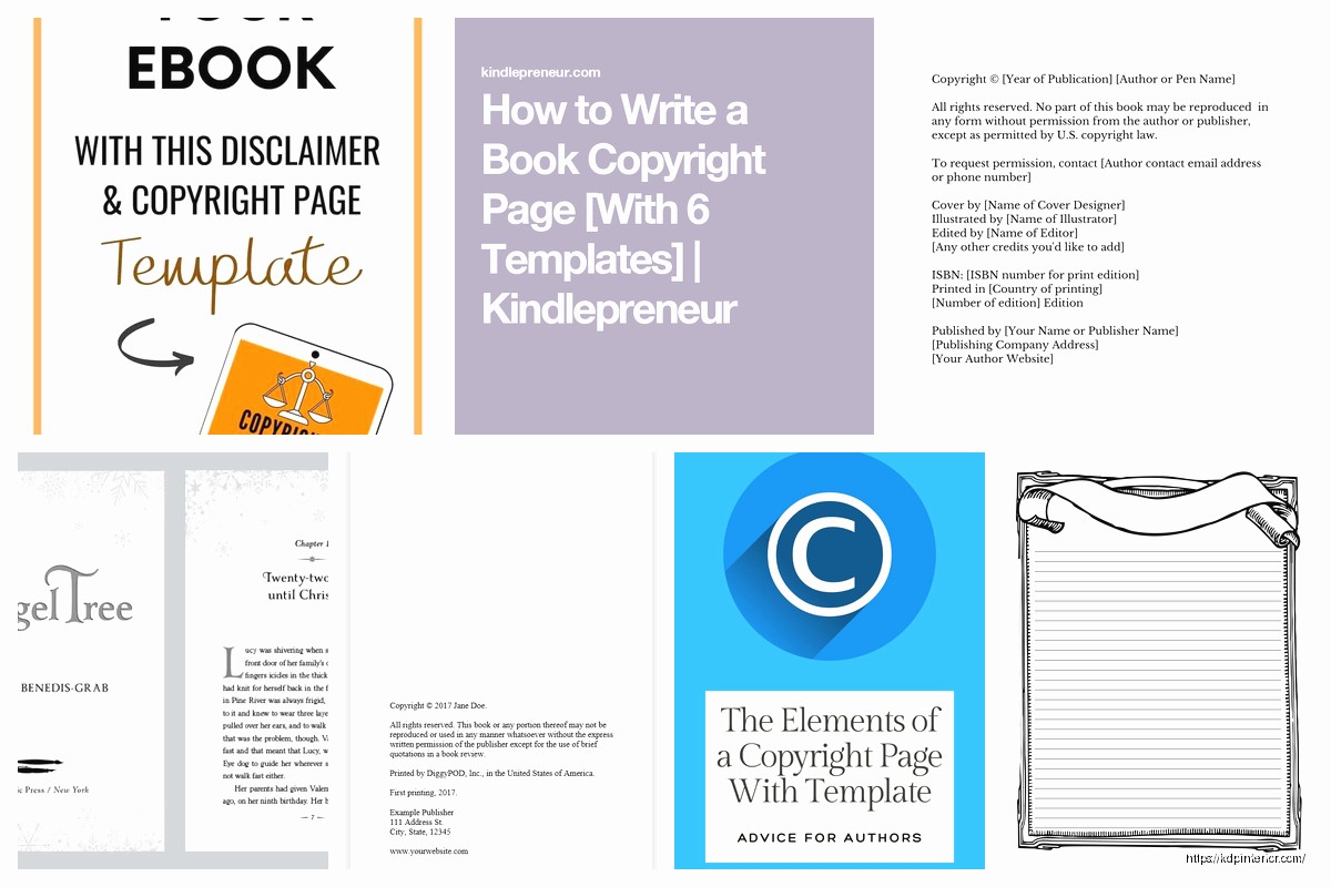 Book Copyright Page Template: Legal Page Examples