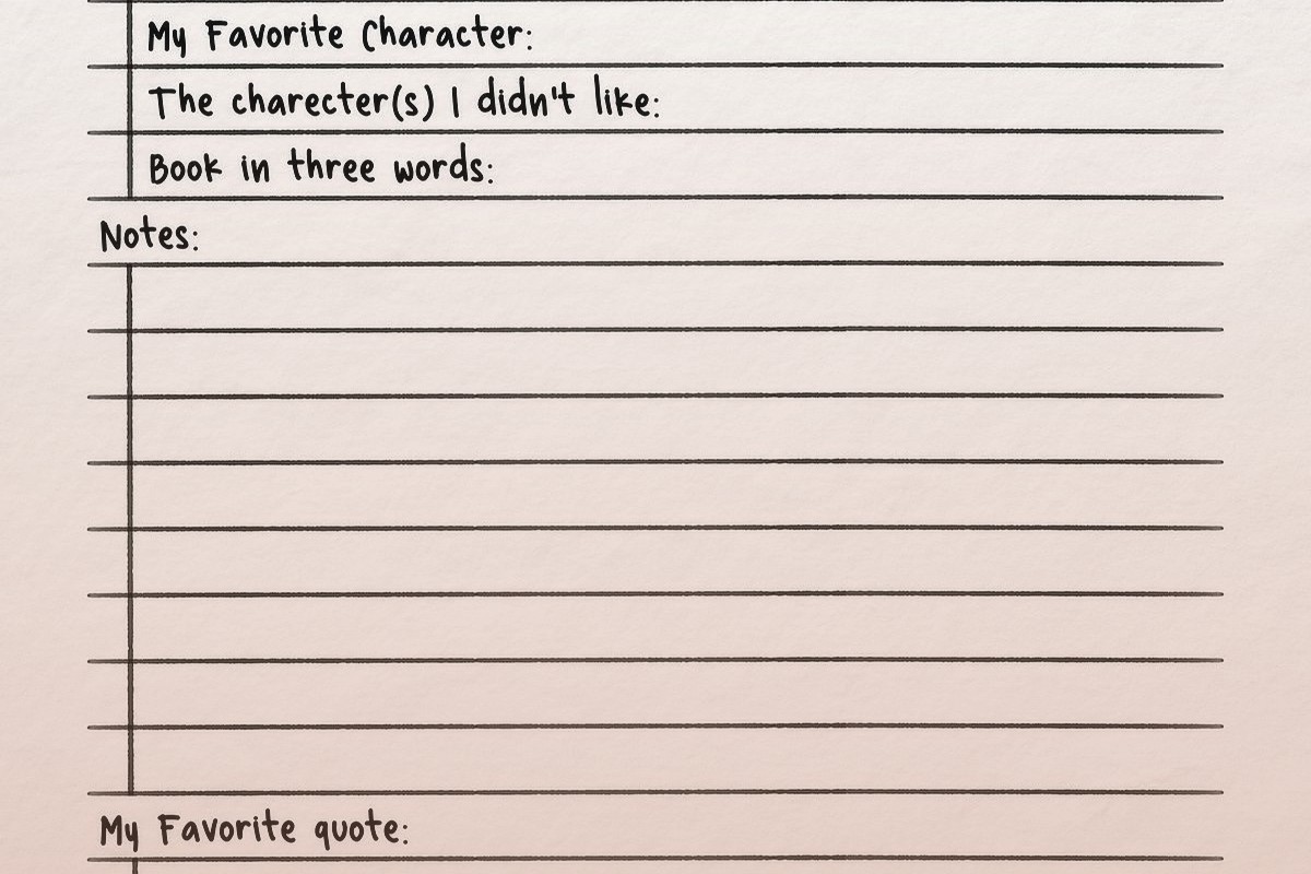 Book Notes Template: Reading Summary Format