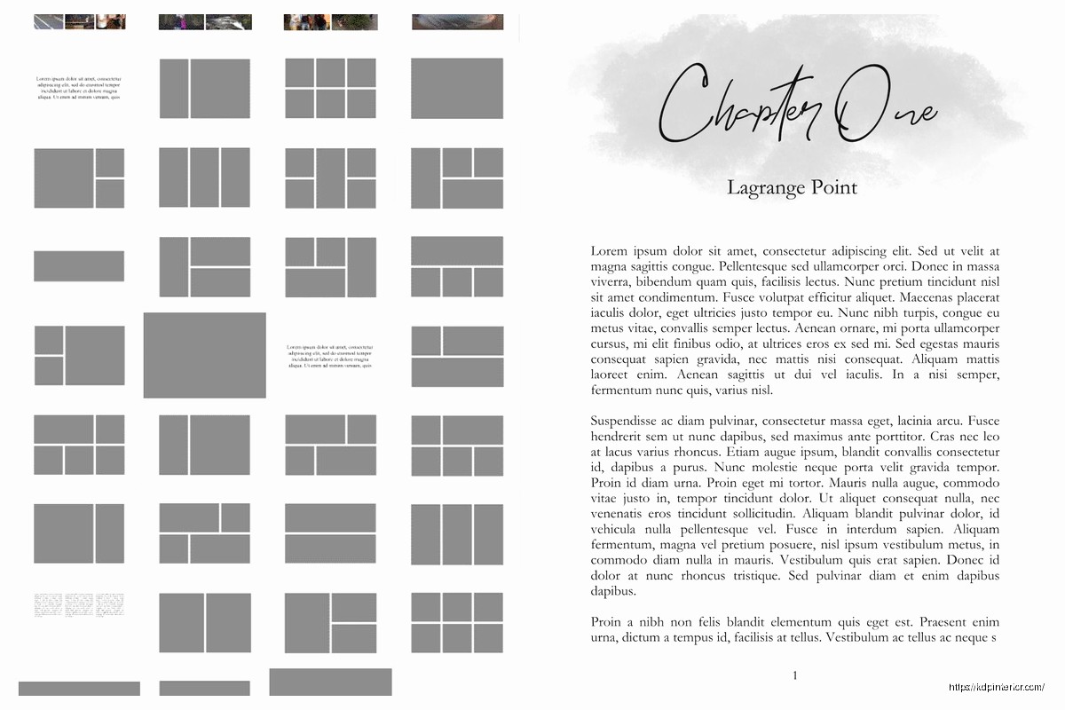 Book Page Layout Template: Interior Design Grid