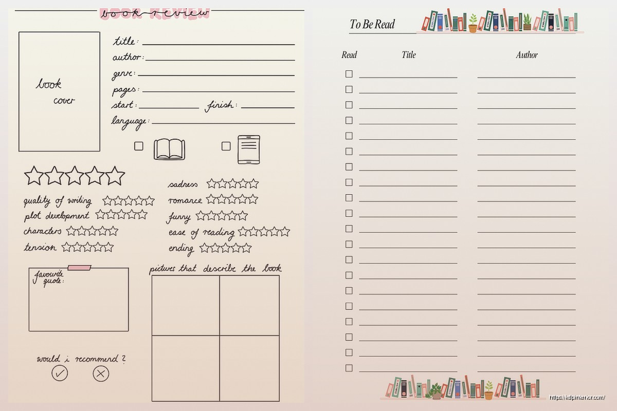 Book Reading List Template: TBR Organizer