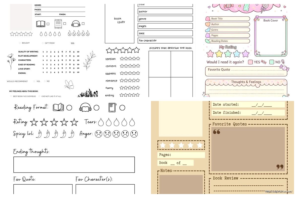 Book Review Journal Template: Reader Diary Format
