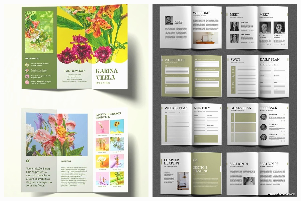 Booklet Design Template: Mini Book Layouts