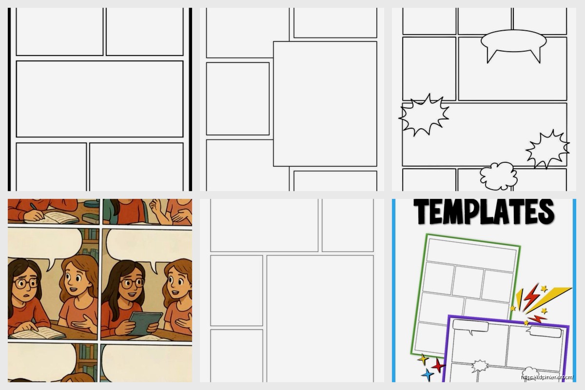 Comic Strip Template with Characters: Sequential Art