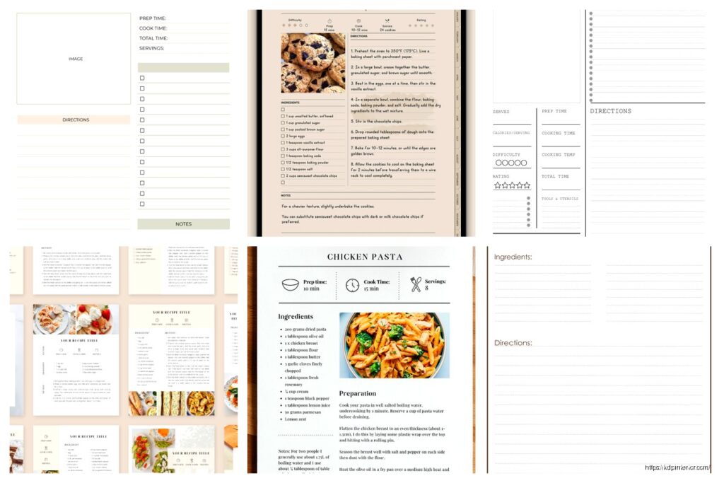 Cookbook Page Template: Recipe Layout Design KDP Interior