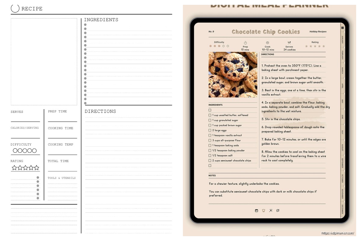 Cookbook Page Template: Recipe Layout Design
