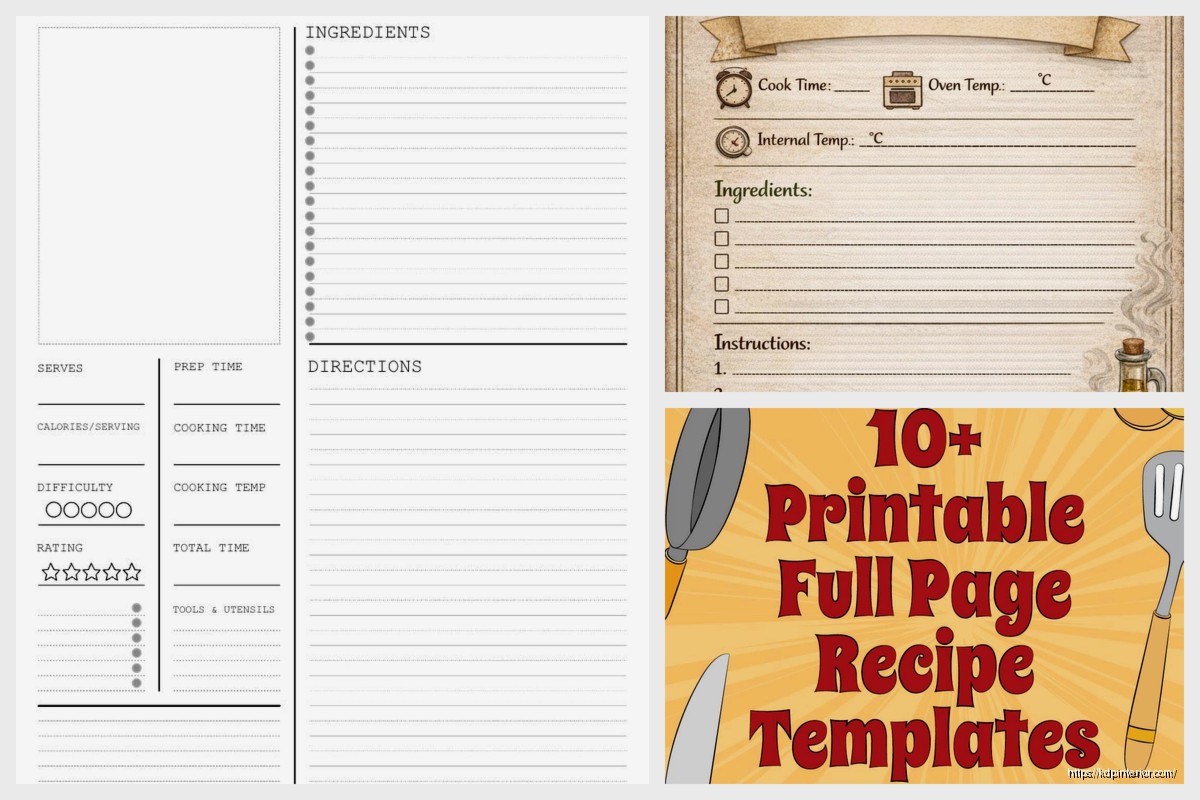 Cookbook Page Template: Recipe Layout Design