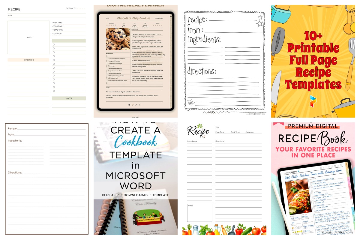 Free Cookbook Template: Recipe Book Downloads