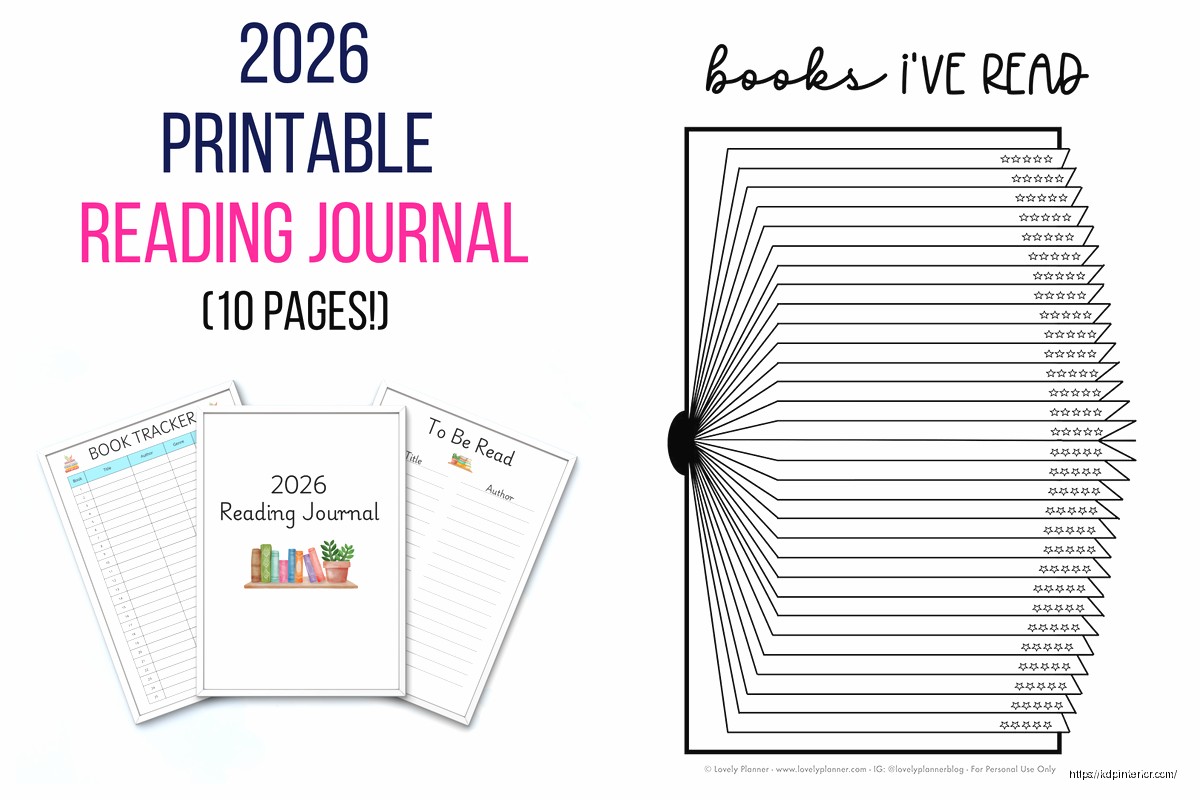 Free Printable Reading Journal: Book Tracker Templates