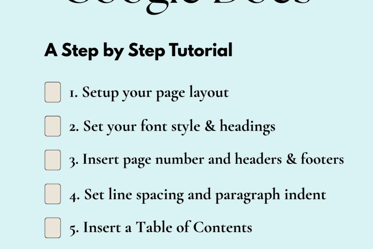 Google Docs Manuscript Template: Writer's Format