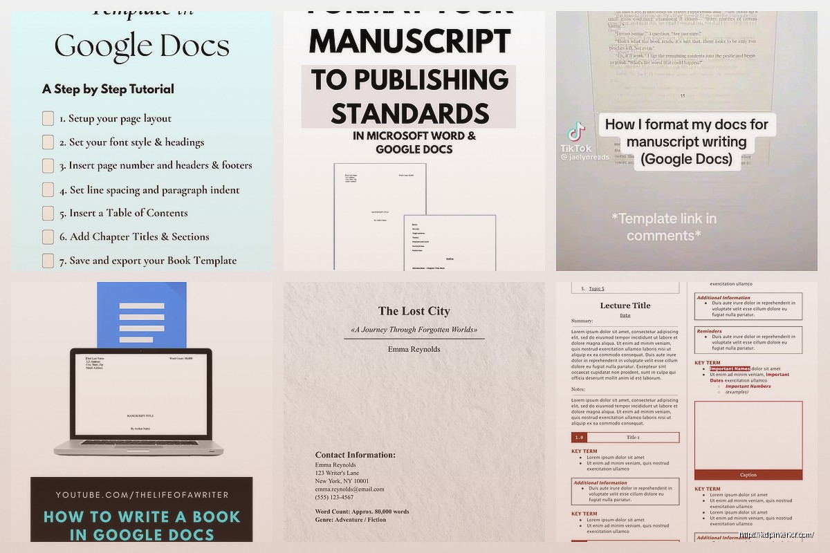 Manuscript Template Google Docs: Writer's Format
