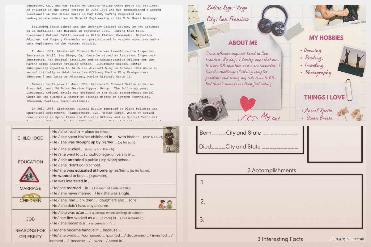 Personal Biography Template: Author Bio Guide