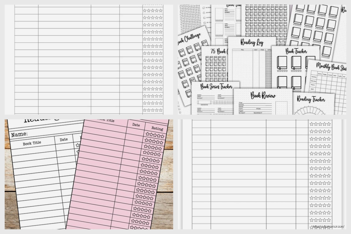 Reading Log Printable: Book Tracker Templates